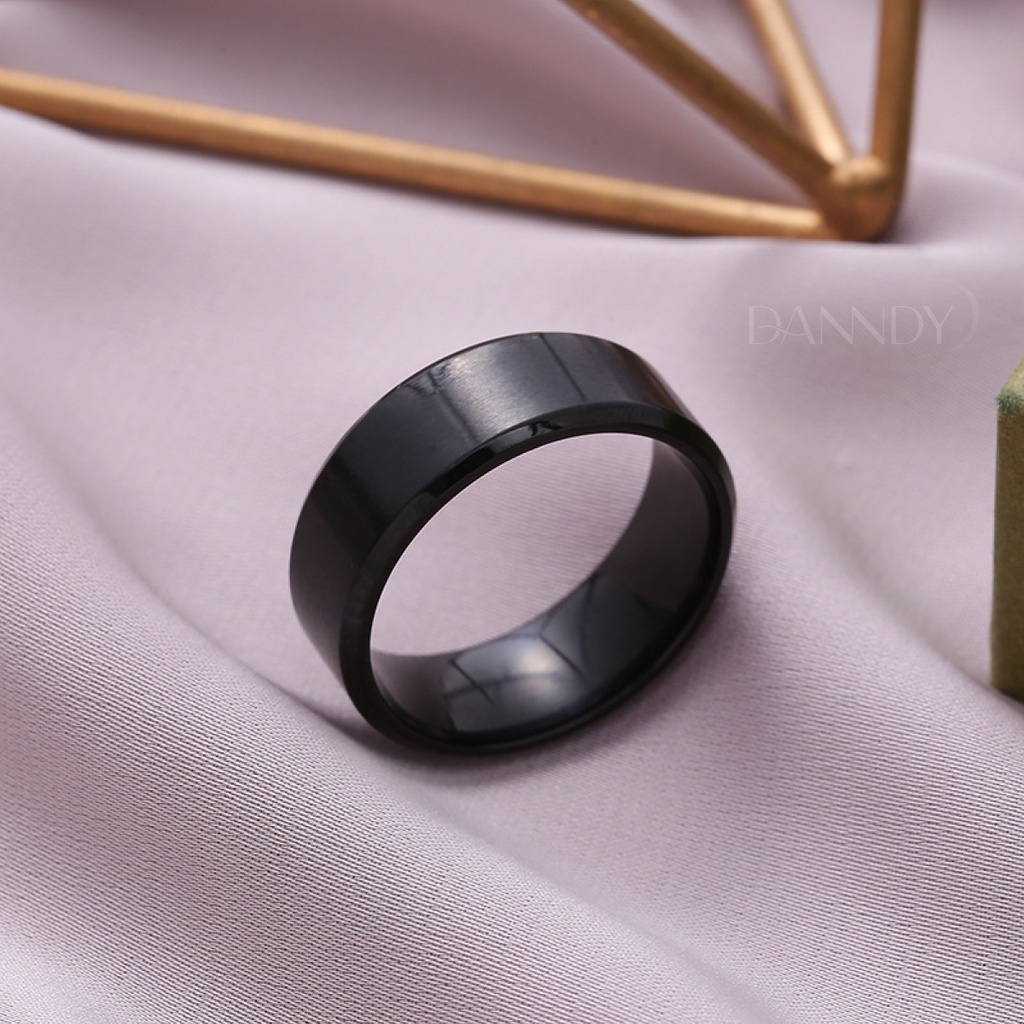 Nhẫn Trơn Nam Thép Titan Không Gỉ. Nhẫn Thời Trang Nam Basic. Nhẫn Basic Nam Nữ Trắng Đen
