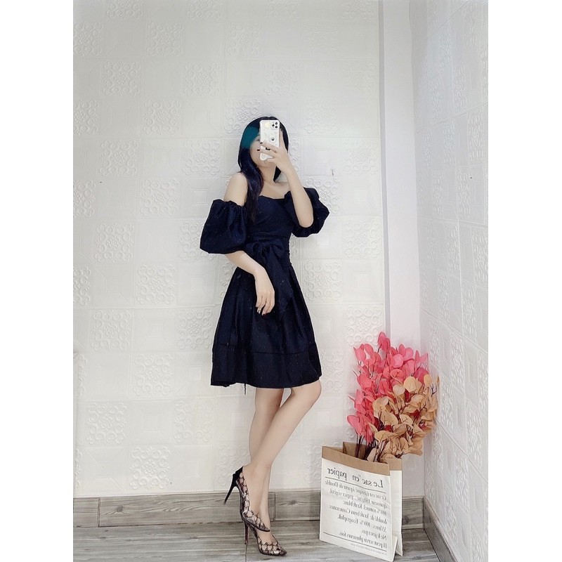 Đầm tiểu thư tay phồng hàng thiết kế Freesize dưới 55kg - Carotshop | BigBuy360 - bigbuy360.vn