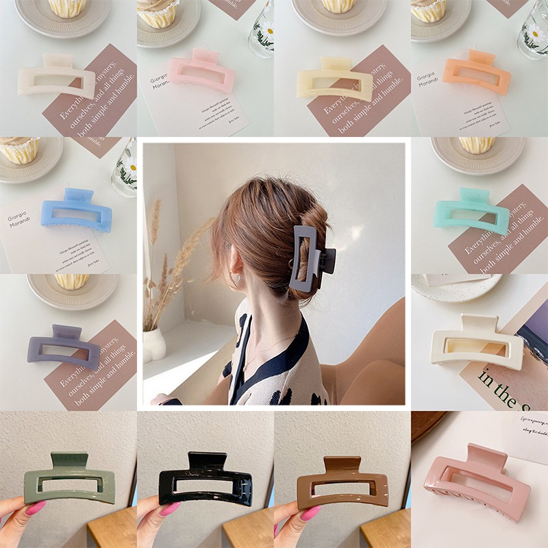 Kẹp tóc nhựa thiết kế đơn giản phong cách thời trang Hàn Quốc