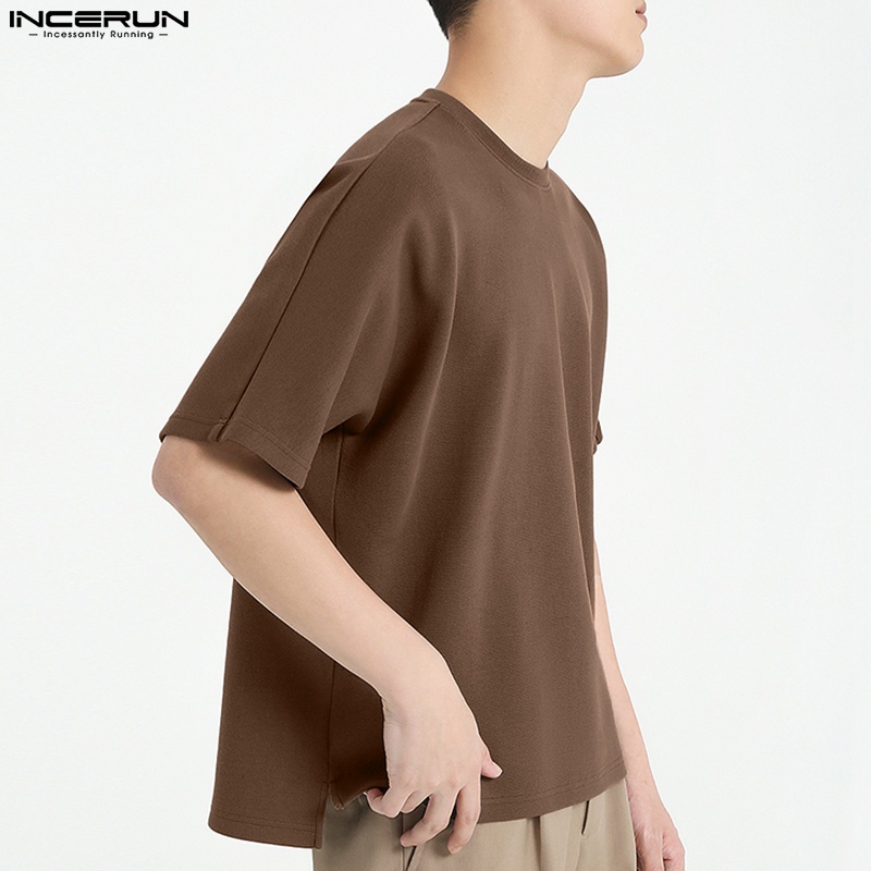 Áo thun nam INCERUN ngắn tay đơn giản thời trang size S-5XL