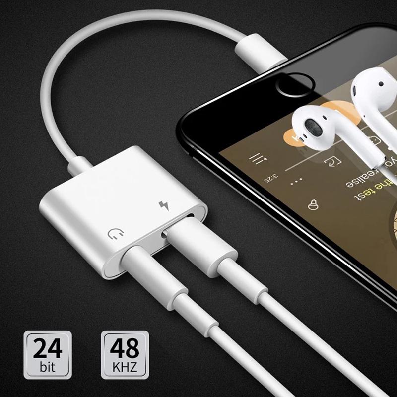 Cáp chuyển đổi cổng lightning sang cổng 3.5 2 trong 1 tiện lợi cho Iphone