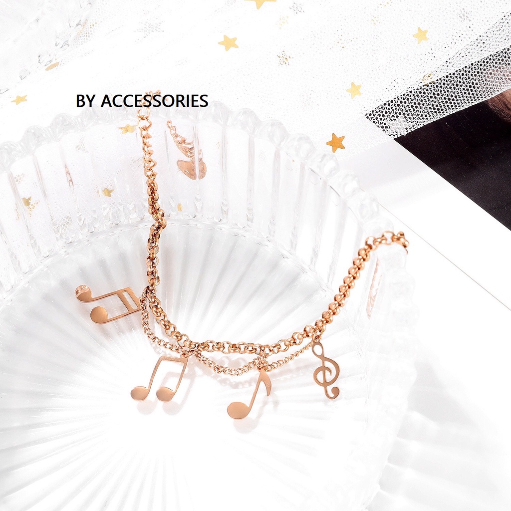 Lắc tay titan xích phối nốt nhạc không gỉ WB2109