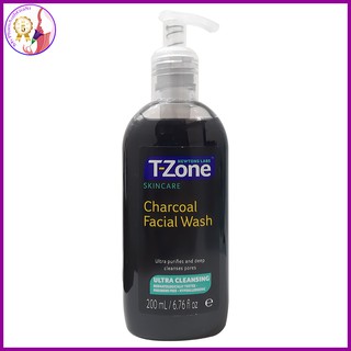 Gel rửa mặt than hoạt tính t-zone skincare 200ml (đen)