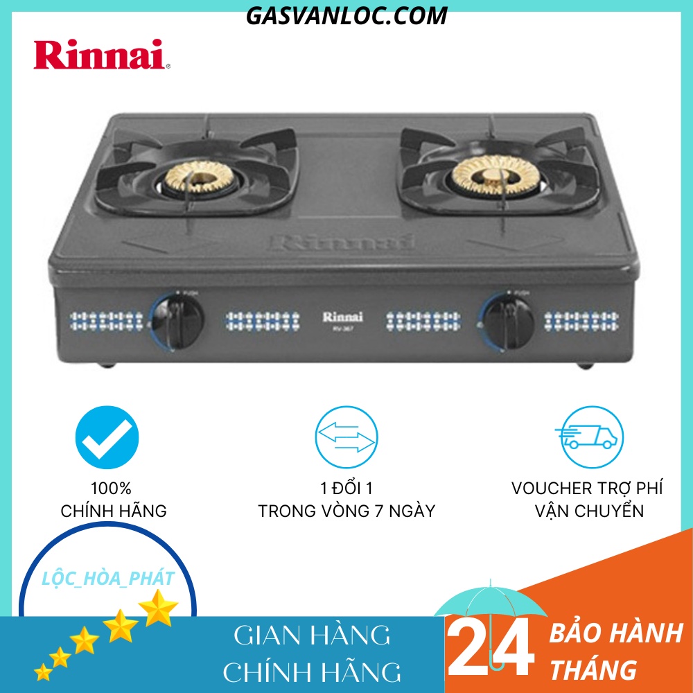 Bếp ga đôi Rinnai RV-367N - Ngọn lửa xanh - Tiết kiệm gas - Hàng chính hãng