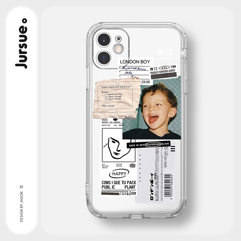 Ốp lưng JURSUE hoạt hình cặp đôi dễ thương đẹp cho iPhone 13 12 11 Pro Max SE 2020 X XR XS ip 8 7 6 6S Plus kute Y151