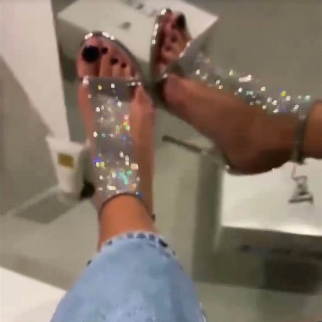 Giày Cao Gót Đính Đá Lấp Lánh Thời Trang Size 34-43 Size 34-43