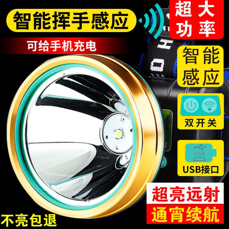 Head Light Glare Siêu sáng Chụp đầu để sạc LED Không thấm nước Đêm Câu cá Săn bắn Đèn pin gia dụng