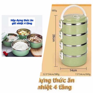 Cà men giữ nhiệt inox 4 tầng