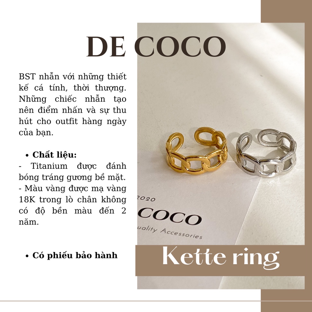 Nhẫn nữ De Coco Kette xích nối