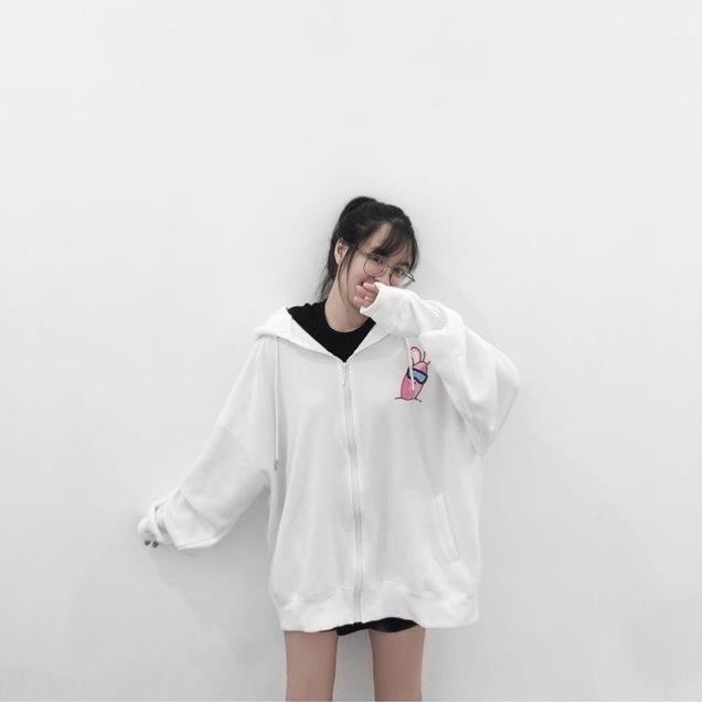 Áo khoác hoodie in hình CONFUSED dành cho nam nữ có mũ form rộng nỉ ngoại màu trắng unisex ulzzang Kèm Ảnh Thật | BigBuy360 - bigbuy360.vn