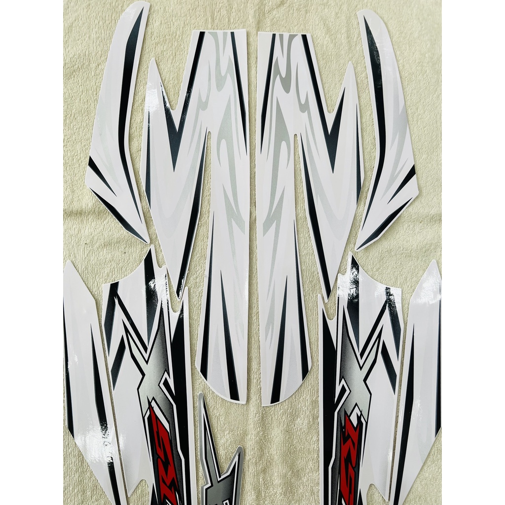 Bộ tem decal dán xe máy Honda Rsx 2010 màu trắng zin thái siêu đẹp