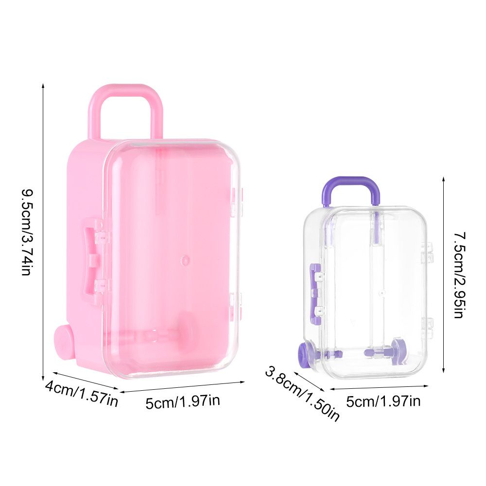 Vali nhựa mini nhiều màu sắc dễ thương trang trí nhà búp bê