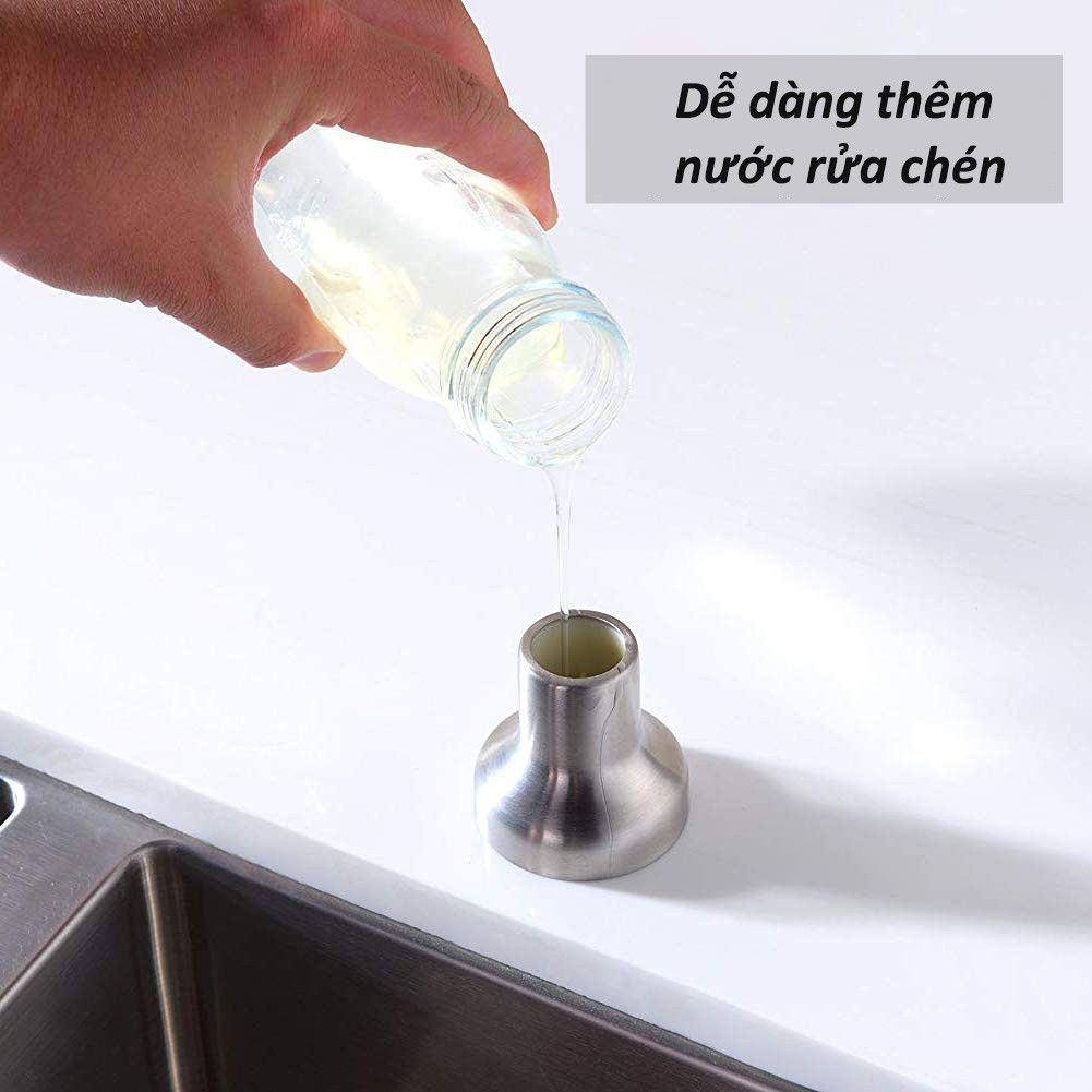 (XẢ KHO)Bình Đựng Nước Rửa Chén Gắn Vào Chậu Rửa Chén Inox SUS304 - Bình Nước Xà Bông Gắn Vào Chậu Rửa