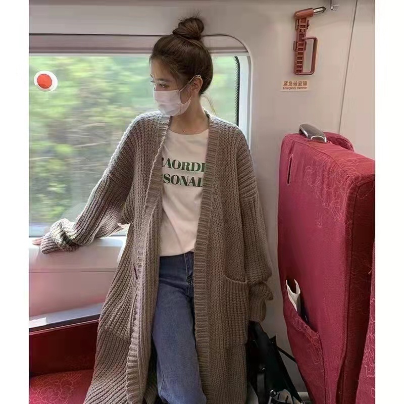 Áo Khoác cardigan Dệt Kim Tay Dài Phong Cách Nhật Bản Thời Trang Thu Đông Mới 2022