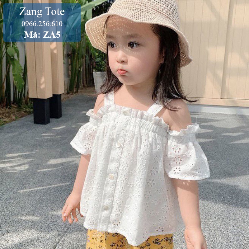 ZA5 - Áo trễ vai ren trắng diện hè cho bé gái chất boil Hàn cao cấp cực xinh đáng yêu - Zang Tote