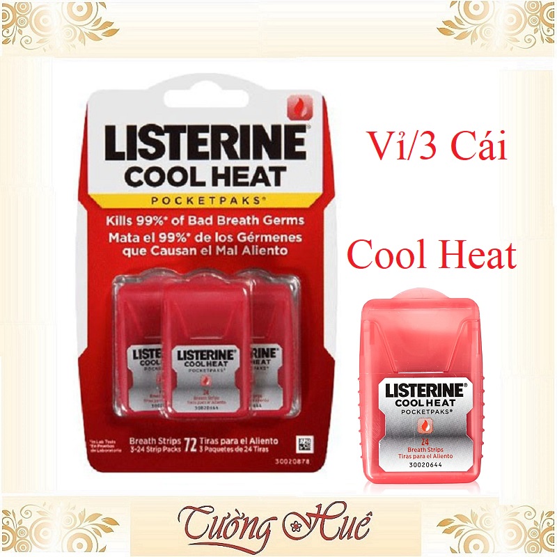 Ngậm Thơm Miệng Listerine Cool Heat Pocket Paks - Vỉ/3 Cái (