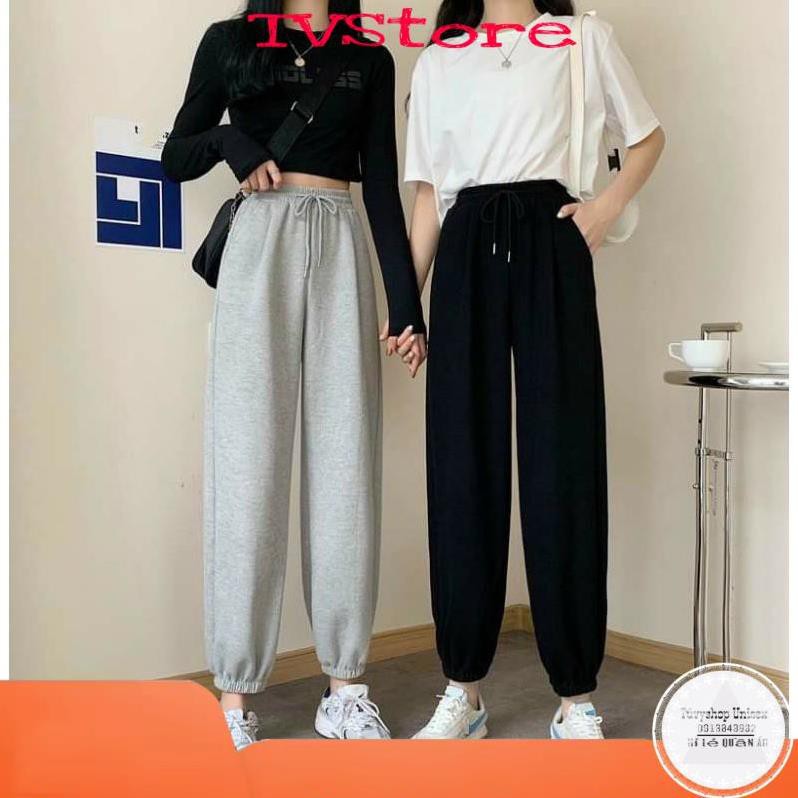 Quần bo gấu quần jogger trơnchất siêu mát