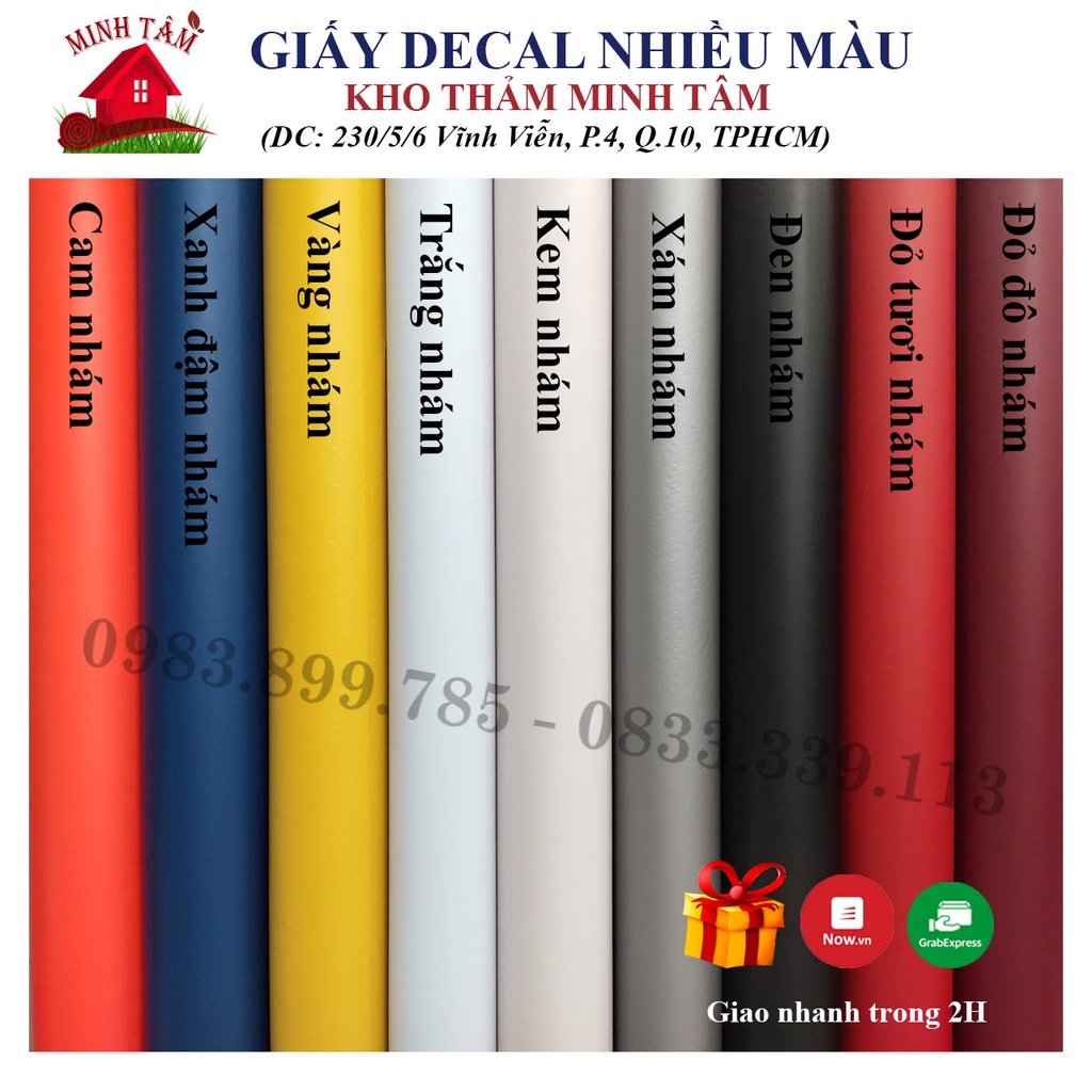 [60cm x 1m Decal Đen nhám