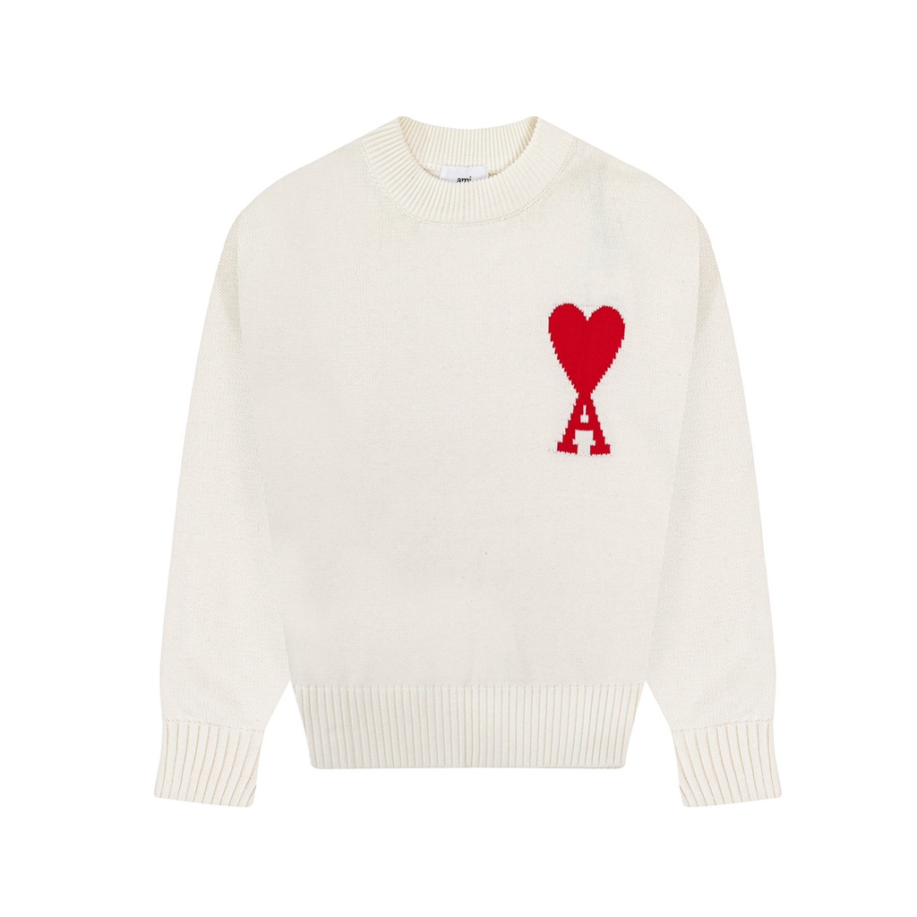 ❤❀  ❤ Áo Nỉ Dài Tay Cổ Tròn Thêu Hình Trái Tim Thời Trang Unisex