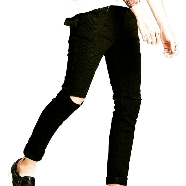 Quần jean NAM rách gối jean co dãn mạnh