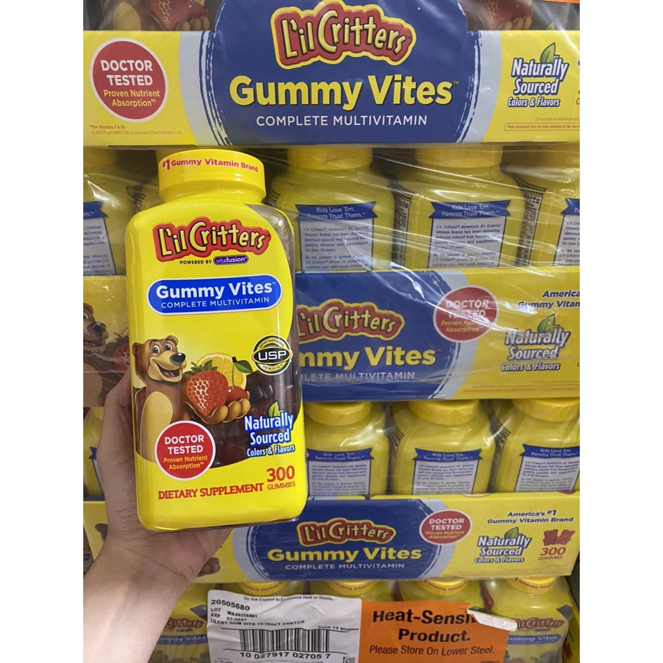 DATE 10.24 Kẹo Dẻo Vitamin L'il Critters Gummy Vites (300v) Mỹ