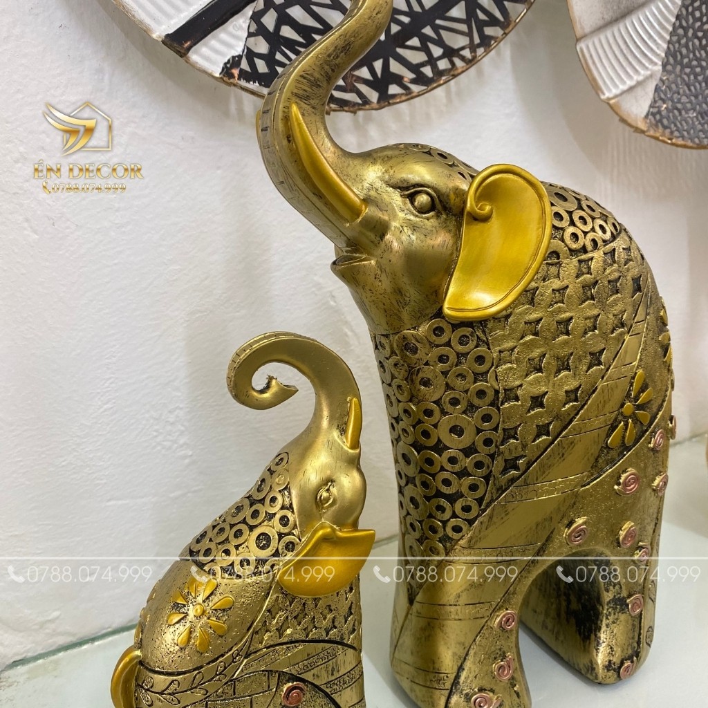 Tượng Voi Trang Trí Tủ Kệ, Trang Trí Nhà Cửa, Én Decor