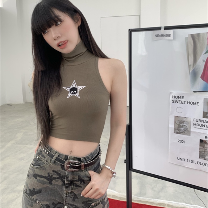 Áo Croptop Sát Nách Thêu Họa Tiết Thời Trang Quyến Rũ Cho Nữ