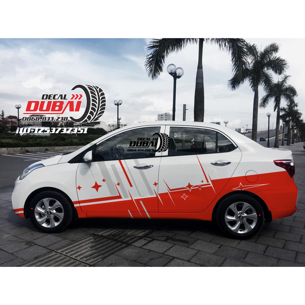 Tem dán sườn xe i10 sedan