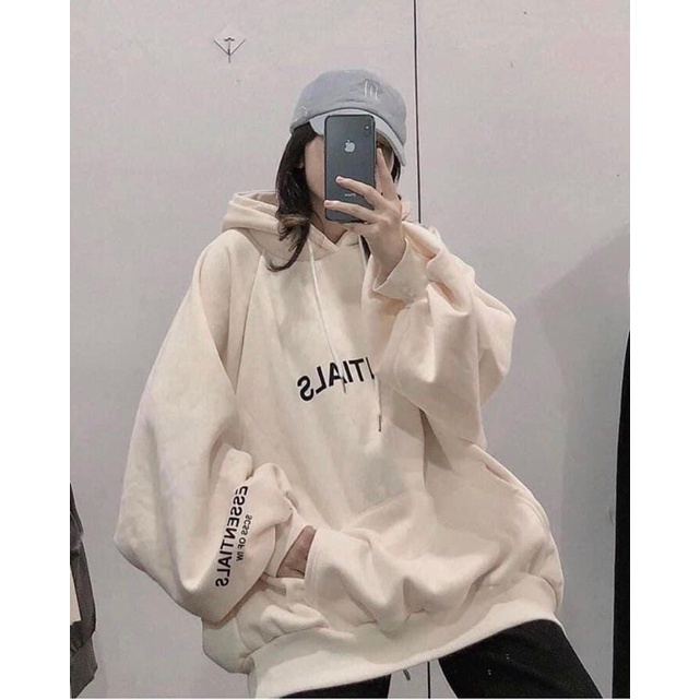 áo khoác hoodie nam nữ có mũ in chữ essend nhiều màu năng động