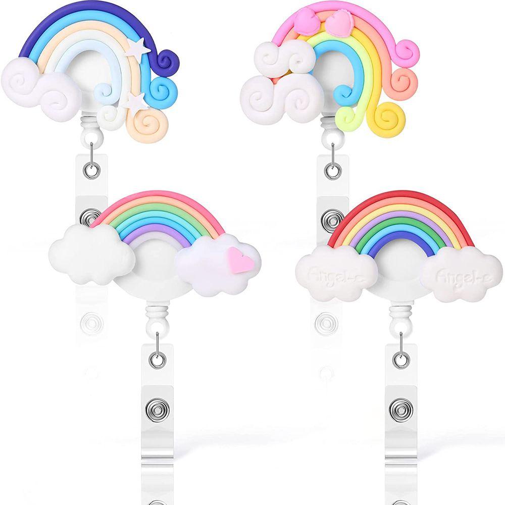 AUGUSTINE Kẹp Giữ Thẻ ID / Thẻ ID Họa Tiết Hoạt Hình Nhiều Màu Sắc