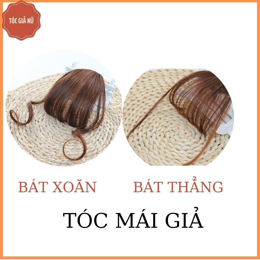 Tóc mái giả bát xoăn, sợi tơ cao cấp