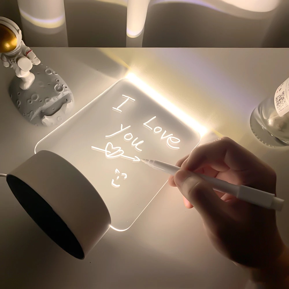 Bảng Ghi Chú Bằng Acrylic Có Đèn Led Và Cổng USB Độc Đáo Trang Trí Phòng Bé Gái