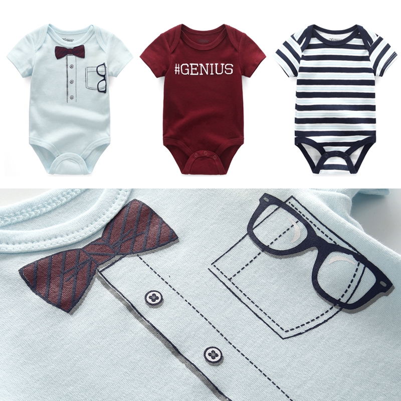 Set 3 bộ áo liền quần vải cotton thời trang mùa hè chất lượng cao