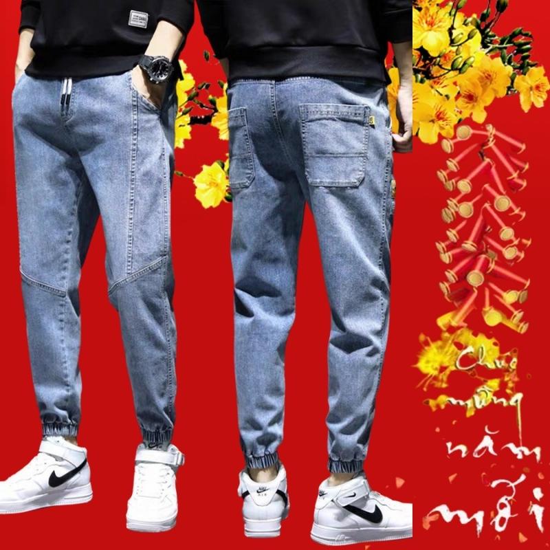 Quần jean jogger nam cạp chun bo gấu, quần bò baggy năng động - PANDO QJ013