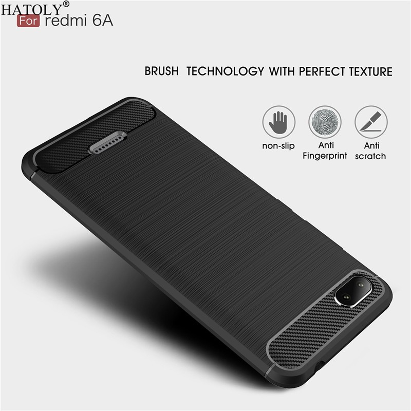 Ốp Lưng Xiaomi Redmi 6A Dẻo Cacbon Phay Xước chống sốc