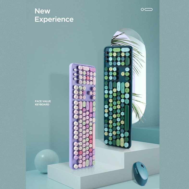 Bàn phím, Combo Bàn phím và Chuột không dây MOFii Sweet Hàng chính hãng | Bộ siêu tập Cute Hót nhất Châu A