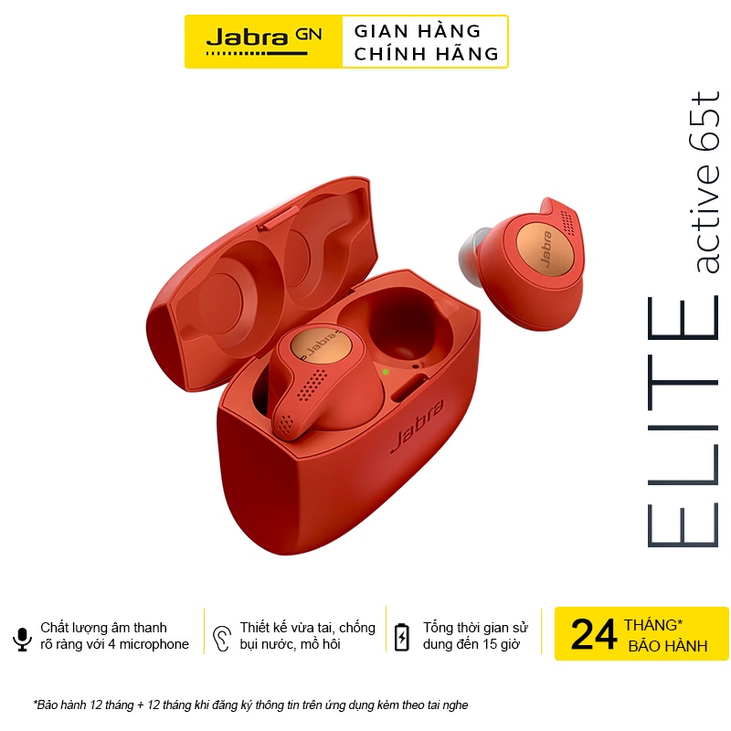 Tai Nghe Bluetooth True Wireless Jabra Elite Active 65T (Màu ngẫu nhiên) - Hàng Chính Hãng