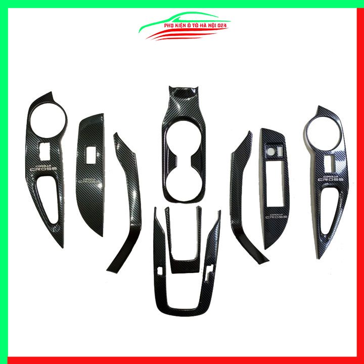 Ốp nội thất cho xe ô tô Toyota Cross 2020 2021 vân cacbon bảo vệ chống trầy xước và làm đẹp xe