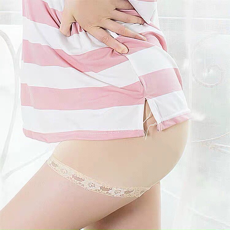 Quần mặc váy thun viền ren co zãn thoải mái, bầu bì bon chen được