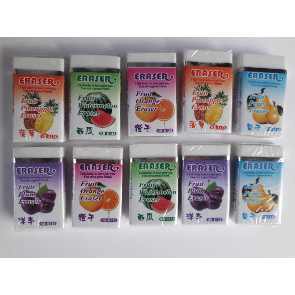 Bán sỉ - Combo 30 tẩy bút chì hoa quả - tẩy trắng (1 hộp)