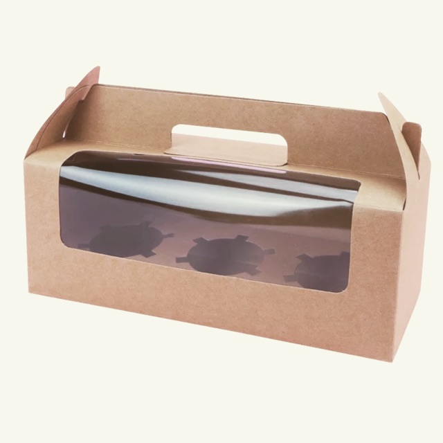 HỘP ĐỰNG CUPCAKE CÁC CỠ GIẤY KRAFT CỨNG CÁP