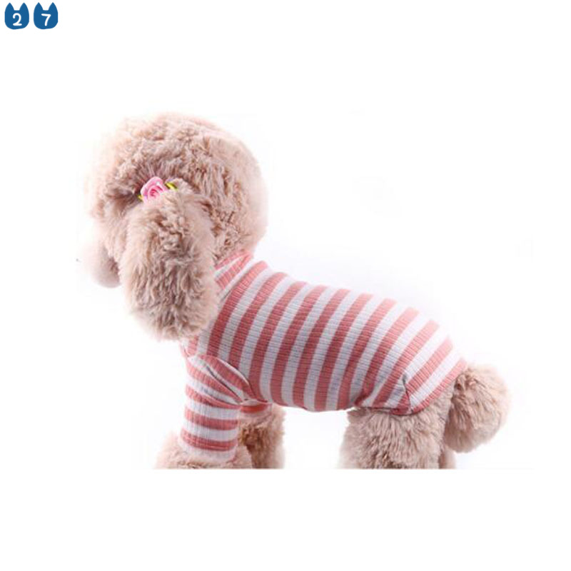 Áo Hoodie Cotton Kẻ Sọc Co Giãn 4 Màu Tùy Chọn Cho Cún Cưng XS-XXL