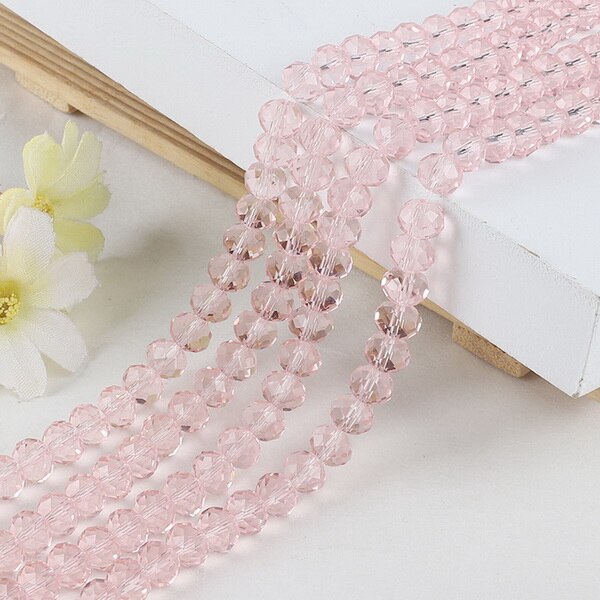 Bộ 70 hạt thủy tinh pha lê mài mòn dùng làm đồ trang sức 8mm