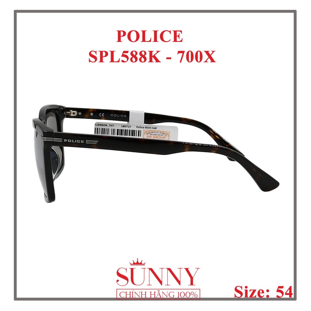 Kính mát Police chính hãng, SPL588K 54 700X - mắt kính chính hãng, bảo hành toàn quốc