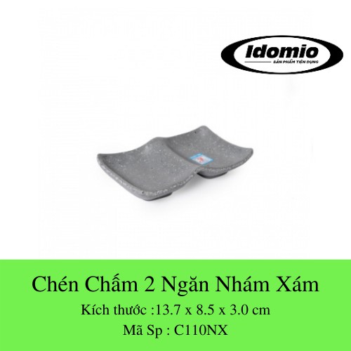 Chén Chấm Hai Ngăn Nhám Xám -C110NX