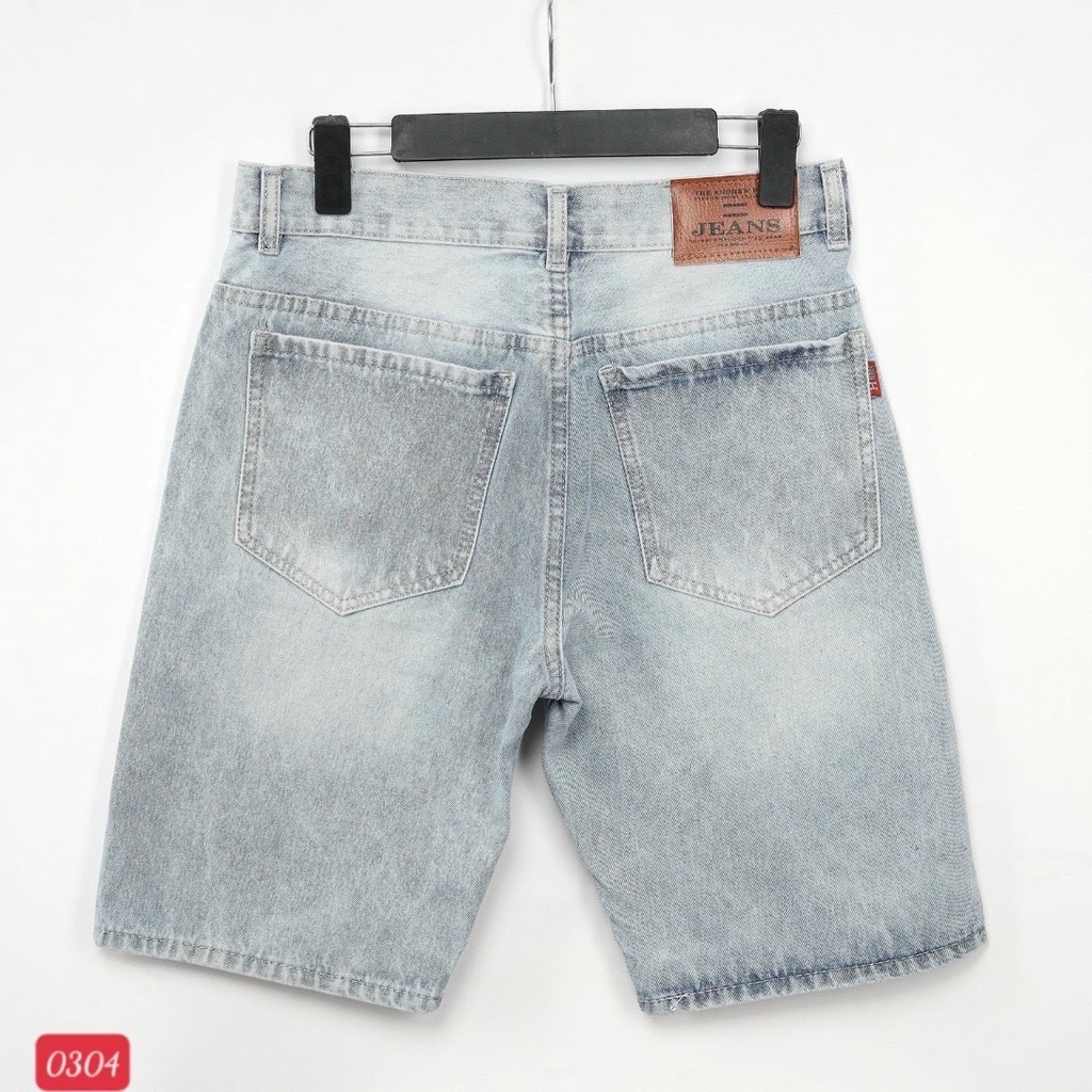 Quần jean nam ngắn short bò ngố nam rách co giãn màu xanh mới nhất 2022 King168 ms0304