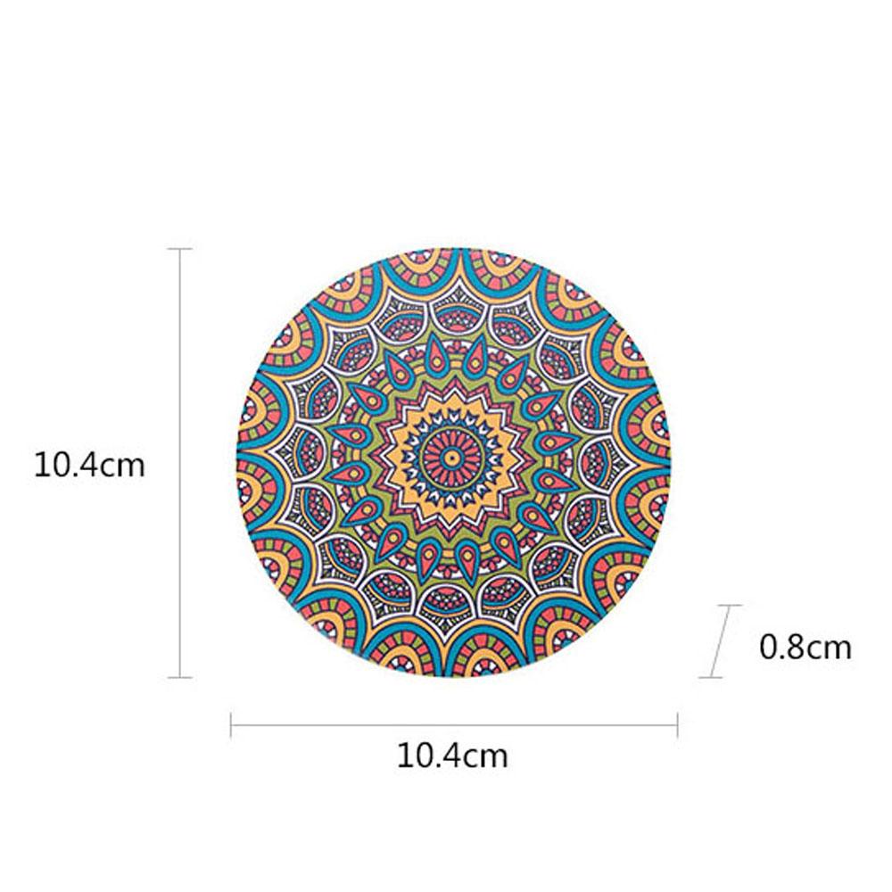 1 Tấm Lót Bàn Ăn Chống Trượt Hình Tròn In Họa Tiết Hoa Mandala