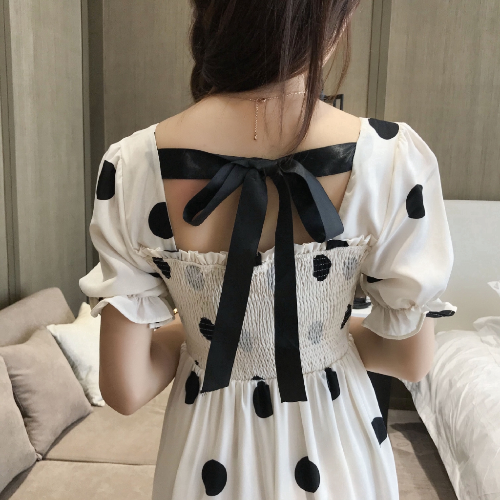 Women's Fashion  Wave point Dress Short Sleeve Elegant Dress | BigBuy360 - bigbuy360.vn