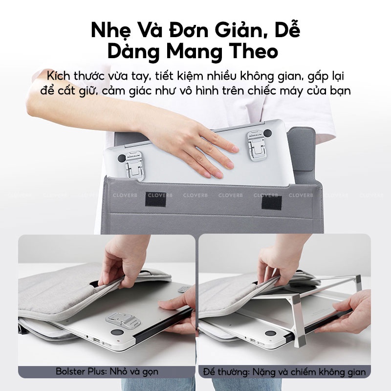 Đế Tản Nhiệt Laptop NILLKIN Bloster Mini Portable Plus, Chất Liệu Hợp Kim Kẽm, Thích Hợp Cho Dòng Laptop 13 - 17inch