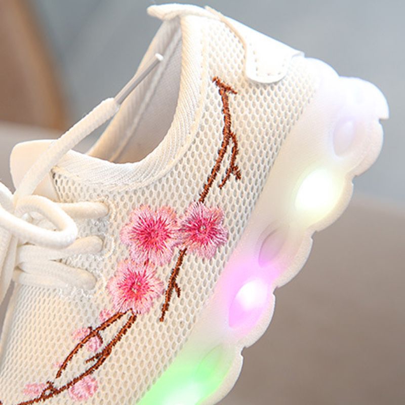 Mary☆Baby Girls Boys Embroidery Sport Running LED Luminous Mesh Shoes Sneakers Lot